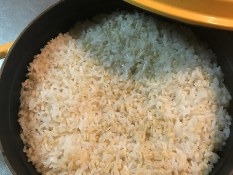 ストウブでもち麦ご飯